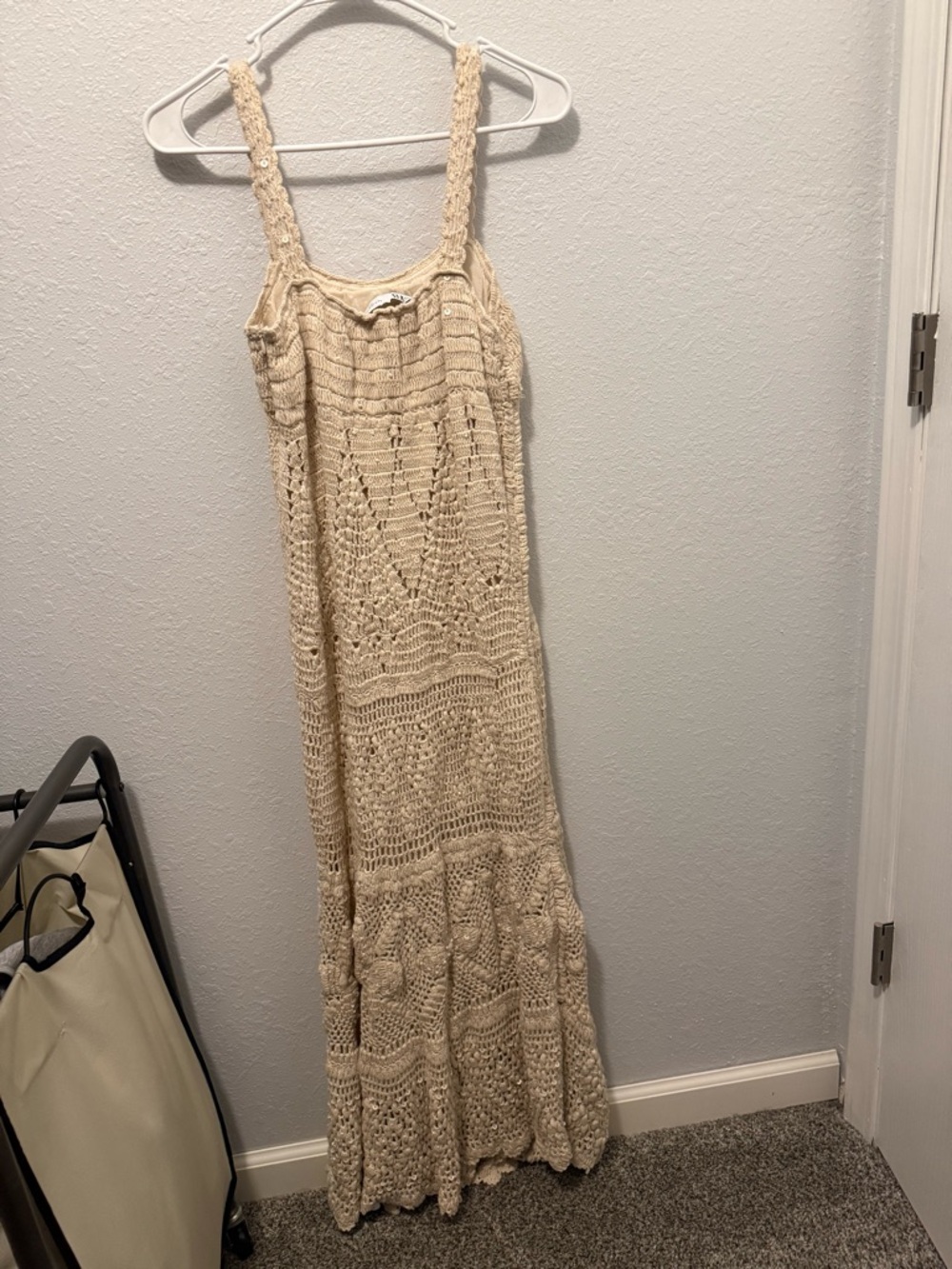 Zara Cream Crochet Maxi Dress